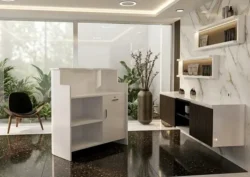 Comptoir d'accueil LUXORIA LINE - comptoir caisse LUXORIA LINE - Meuble de réception LUXORIA LINE - meuble de réception salon de coiffure - mobilier de coiffure professionnel - meuble d'accueil salon de coiffure - groupe coiff - mobicoiff - malys