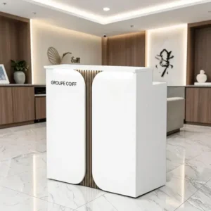 Comptoir d'accueil LUXORIA LINE - comptoir caisse LUXORIA LINE - Meuble de réception LUXORIA LINE - meuble de réception salon de coiffure - mobilier de coiffure professionnel - meuble d'accueil salon de coiffure - groupe coiff - mobicoiff - malys