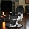 Fauteuil de barbier Royal X - Fauteuil barbier vintage - Fauteuil de coiffure pour homme - Chaise de barbier vintage - Fauteuil barbier professionnel - barbershop - barber - mobicoiff - malys