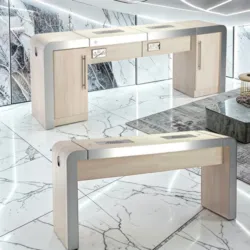 Table de Manucure Concorde 2 Places (1) Table de Manucure concorde - table onglerie avec aspirateur intégré - Table de manucure professionnelle - table onglerie professionnelle - mobilier esthétique et onglerie