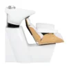 Bac à shampooing professionnel - Bac de lavage coiffure - Meuble pour salon de coiffure - Mobilier de coiffure design - Fauteuil de lavage ergonomique - Mobilier de coiffure haut de gamme - meuble pour salon de coiffure - Bac à shampoing doré et noir - Équipement de coiffure professionnel