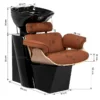 Bac à shampooing professionnel - Bac de lavage coiffure - Meuble pour salon de coiffure - Mobilier de coiffure design - Fauteuil de lavage ergonomique - Mobilier de coiffure haut de gamme - meuble pour salon de coiffure - Bac à shampoing doré et noir - Équipement de coiffure professionnel