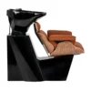 Bac à shampooing professionnel - Bac de lavage coiffure - Meuble pour salon de coiffure - Mobilier de coiffure design - Fauteuil de lavage ergonomique - Mobilier de coiffure haut de gamme - meuble pour salon de coiffure - Bac à shampoing doré et noir - Équipement de coiffure professionnel
