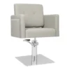 Bergamo (2) hairdressing chair - professional hairdressing furniture - hairdressing chair - hairdressing seat - ladies' hairdressing chair - hairdressing salon furniture - hydraulic hairdressing chair - square base hairdresser chair - faux leather hairdressing chair - grey designer hairdressing seat