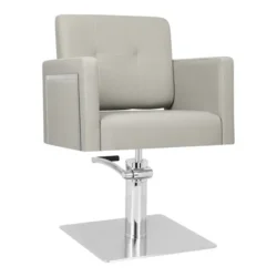 hairdressing chair - professional hairdressing furniture - hairdressing chair - hairdressing seat - ladies' hairdressing chair - hairdressing salon furniture - hydraulic hairdressing chair - square base hairdresser chair - faux leather hairdressing chair - grey designer hairdressing seat