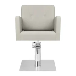 Bergamo (4) hairdressing chair - professional hairdressing furniture - hairdressing chair - hairdressing seat - ladies' hairdressing chair - hairdressing salon furniture - hydraulic hairdressing chair - square base hairdresser chair - faux leather hairdressing chair - grey designer hairdressing seat