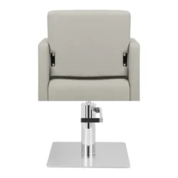 Bergamo (5) hairdressing chair - professional hairdressing furniture - hairdressing chair - hairdressing seat - ladies' hairdressing chair - hairdressing salon furniture - hydraulic hairdressing chair - square base hairdresser chair - faux leather hairdressing chair - grey designer hairdressing seat
