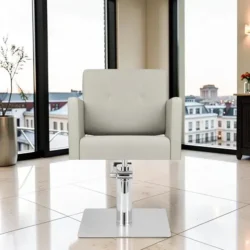 hairdressing chair - professional hairdressing furniture - hairdressing chair - hairdressing seat - ladies' hairdressing chair - hairdressing salon furniture - hydraulic hairdressing chair - square base hairdresser chair - faux leather hairdressing chair - grey designer hairdressing seat