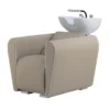 Bac à shampooing professionnel - Bac de lavage coiffure - Meuble pour salon de coiffure - Mobilier de coiffure design - Fauteuil de lavage ergonomique - Mobilier de coiffure haut de gamme - meuble pour salon de coiffure - Bac à shampoing doré et noir - Équipement de coiffure professionnel