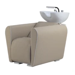 EROS RELA SPA (4) Bac à shampooing professionnel - Bac de lavage coiffure - Meuble pour salon de coiffure - Mobilier de coiffure design - Fauteuil de lavage ergonomique - Mobilier de coiffure haut de gamme - meuble pour salon de coiffure - Bac à shampoing doré et noir - Équipement de coiffure professionnel