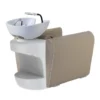 Bac à shampooing professionnel - Bac de lavage coiffure - Meuble pour salon de coiffure - Mobilier de coiffure design - Fauteuil de lavage ergonomique - Mobilier de coiffure haut de gamme - meuble pour salon de coiffure - Bac à shampoing doré et noir - Équipement de coiffure professionnel
