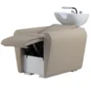 Bac à shampooing professionnel - Bac de lavage coiffure - Meuble pour salon de coiffure - Mobilier de coiffure design - Fauteuil de lavage ergonomique - Mobilier de coiffure haut de gamme - meuble pour salon de coiffure - Bac à shampoing doré et noir - Équipement de coiffure professionnel