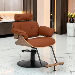 Fauteuil de Coiffure Florence Marron BC (1) fauteuil de coiffure - mobilier de coiffure professionnel - chaise de coiffure - siège de coiffure - fauteuil de coiffure pour femme - meubles pour salon de coiffure - fauteuil de coiffure hydraulique - fauteuil coiffeur base carrée - fauteuil de coiffure éco-cuir - siège de coiffure design gris