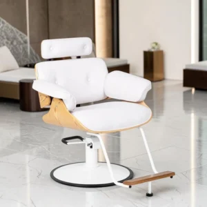Fauteuil de coiffure Florence Blanc BC (1) fauteuil de coiffure - mobilier de coiffure professionnel - chaise de coiffure - siège de coiffure - fauteuil de coiffure pour femme - meubles pour salon de coiffure - fauteuil de coiffure hydraulique - fauteuil coiffeur base carrée - fauteuil de coiffure éco-cuir - siège de coiffure design gris