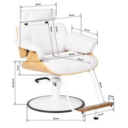 Fauteuil de coiffure Florence Blanc BC (11) fauteuil de coiffure - mobilier de coiffure professionnel - chaise de coiffure - siège de coiffure - fauteuil de coiffure pour femme - meubles pour salon de coiffure - fauteuil de coiffure hydraulique - fauteuil coiffeur base carrée - fauteuil de coiffure éco-cuir - siège de coiffure design gris