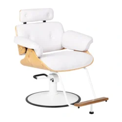 Fauteuil de coiffure Florence Blanc BC (12) fauteuil de coiffure - mobilier de coiffure professionnel - chaise de coiffure - siège de coiffure - fauteuil de coiffure pour femme - meubles pour salon de coiffure - fauteuil de coiffure hydraulique - fauteuil coiffeur base carrée - fauteuil de coiffure éco-cuir - siège de coiffure design gris