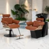 fauteuil de coiffure - mobilier de coiffure professionnel - chaise de coiffure - siège de coiffure - fauteuil de coiffure pour femme - meubles pour salon de coiffure - fauteuil de coiffure hydraulique - fauteuil coiffeur base carrée - fauteuil de coiffure éco-cuir - siège de coiffure design gris