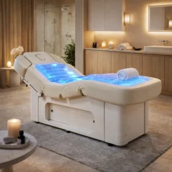 NEO (2) electric spa table - water massage table - professional spa bed - high-end aesthetic furniture - heated treatment table - motorized spa table - hydraulic massage bed - spa table with chromotherapy - premium spa furniture - professional massage table