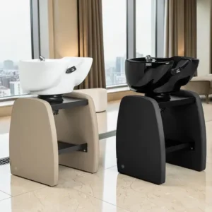 portable shampoo bowl - portable wash basin - hair salon wash basin - professional hairdressing furniture - freestanding shampoo bowl - ceramic basin wash station - adjustable tilt shampoo bowl - space-saving hairdressing basin - self-standing wash station - at-home hairdresser equipment - faux leather upholstered shampoo bowl - mobile hairdressing wash unit - hair washing basin - floor-standing shampoo bowl - hairdressing wash tub - professional nail salon furniture - 2-person professional manicure table - manicure table with integrated vacuum - barber illuminated sign - barber shop signage