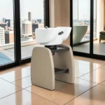 portable shampoo bowl - portable wash basin - hair salon wash basin - professional hairdressing furniture - freestanding shampoo bowl - ceramic basin wash station - adjustable tilt shampoo bowl - space-saving hairdressing basin - self-standing wash station - at-home hairdresser equipment - faux leather upholstered shampoo bowl - mobile hairdressing wash unit - hair washing basin - floor-standing shampoo bowl - hairdressing wash tub - professional nail salon furniture - 2-person professional manicure table - manicure table with integrated vacuum - barber illuminated sign - barber shop signage