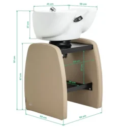 OMEGA Aqualina Beige (12) portable shampoo bowl - portable wash basin - hair salon wash basin - professional hairdressing furniture - freestanding shampoo bowl - ceramic basin wash station - adjustable tilt shampoo bowl - space-saving hairdressing basin - self-standing wash station - at-home hairdresser equipment - faux leather upholstered shampoo bowl - mobile hairdressing wash unit - hair washing basin - floor-standing shampoo bowl - hairdressing wash tub - professional nail salon furniture - 2-person professional manicure table - manicure table with integrated vacuum - barber illuminated sign - barber shop signage