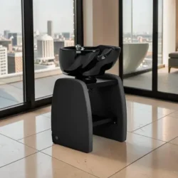 portable shampoo bowl - portable wash basin - hair salon wash basin - professional hairdressing furniture - freestanding shampoo bowl - ceramic basin wash station - adjustable tilt shampoo bowl - space-saving hairdressing basin - self-standing wash station - at-home hairdresser equipment - faux leather upholstered shampoo bowl - mobile hairdressing wash unit - hair washing basin - floor-standing shampoo bowl - hairdressing wash tub - professional nail salon furniture - 2-person professional manicure table - manicure table with integrated vacuum - barber illuminated sign - barber shop signage