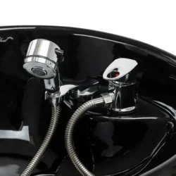 OMEGA Aqualina Black (8) portable shampoo bowl - portable wash basin - hair salon wash basin - professional hairdressing furniture - freestanding shampoo bowl - ceramic basin wash station - adjustable tilt shampoo bowl - space-saving hairdressing basin - self-standing wash station - at-home hairdresser equipment - faux leather upholstered shampoo bowl - mobile hairdressing wash unit - hair washing basin - floor-standing shampoo bowl - hairdressing wash tub - professional nail salon furniture - 2-person professional manicure table - manicure table with integrated vacuum - barber illuminated sign - barber shop signage