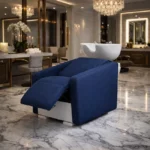 Bac à shampooing professionnel - Bac de lavage coiffure - Meuble pour salon de coiffure - Mobilier de coiffure design - Fauteuil de lavage ergonomique - Mobilier de coiffure haut de gamme - meuble pour salon de coiffure - Bac à shampoing doré et noir - Équipement de coiffure professionnel