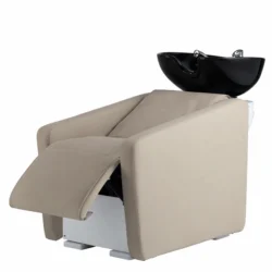 Ollo Relax Spa (16) Bac à shampooing professionnel - Bac de lavage coiffure - Meuble pour salon de coiffure - Mobilier de coiffure design - Fauteuil de lavage ergonomique - Mobilier de coiffure haut de gamme - meuble pour salon de coiffure - Bac à shampoing doré et noir - Équipement de coiffure professionnel