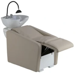 Ollo Relax Spa (4) Bac à shampooing professionnel - Bac de lavage coiffure - Meuble pour salon de coiffure - Mobilier de coiffure design - Fauteuil de lavage ergonomique - Mobilier de coiffure haut de gamme - meuble pour salon de coiffure - Bac à shampoing doré et noir - Équipement de coiffure professionnel