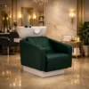 Bac à shampooing professionnel - Bac de lavage coiffure - Meuble pour salon de coiffure - Mobilier de coiffure design - Fauteuil de lavage ergonomique - Mobilier de coiffure haut de gamme - meuble pour salon de coiffure - Bac à shampoing doré et noir - Équipement de coiffure professionnel