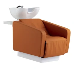Ollo Up-Down (6) Bac à shampooing professionnel - Bac de lavage coiffure - Meuble pour salon de coiffure - Mobilier de coiffure design - Fauteuil de lavage ergonomique - Mobilier de coiffure haut de gamme - meuble pour salon de coiffure - Bac à shampoing doré et noir - Équipement de coiffure professionnel