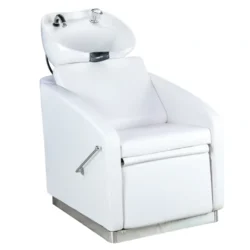 Bac à shampooing professionnel - Bac de lavage coiffure - Meuble pour salon de coiffure - Mobilier de coiffure design - Fauteuil de lavage ergonomique - Mobilier de coiffure haut de gamme - meuble pour salon de coiffure - Bac à shampoing doré et noir - Équipement de coiffure professionnel