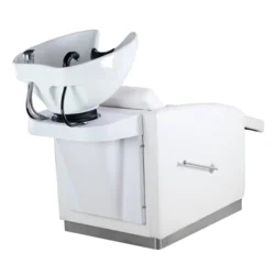 Bac à shampooing professionnel - Bac de lavage coiffure - Meuble pour salon de coiffure - Mobilier de coiffure design - Fauteuil de lavage ergonomique - Mobilier de coiffure haut de gamme - meuble pour salon de coiffure - Bac à shampoing doré et noir - Équipement de coiffure professionnel