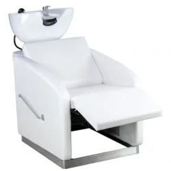 Bac à shampooing professionnel - Bac de lavage coiffure - Meuble pour salon de coiffure - Mobilier de coiffure design - Fauteuil de lavage ergonomique - Mobilier de coiffure haut de gamme - meuble pour salon de coiffure - Bac à shampoing doré et noir - Équipement de coiffure professionnel