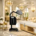 table head spa - lit head spa professionnel - table hair spa - mobilier head spa - table de massage avec vasque - matelas chauffant - cloche vapeur - micro‑brume ultrasonique - nano‑anionique - appareil hair spa - vapozone capillaire