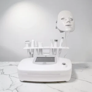 Excellens 8-in-1 Multifunctional Beauty Device (1) professional facial treatment - multifunction beauty device - 8-in-1 beauty technology - facial ultrasound - oxygen RF - ultrasonic peeling - facial exfoliation - exfoliating brush - facial vacuum - ionic spray - 7-color LED mask - facial cryotherapy - anti-aging treatment - skin firming - deep hydration - deep cleansing - high-end beauty device - beauty salon - professional facial equipment