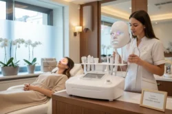 professional facial treatment - multifunction beauty device - 8-in-1 beauty technology - facial ultrasound - oxygen RF - ultrasonic peeling - facial exfoliation - exfoliating brush - facial vacuum - ionic spray - 7-color LED mask - facial cryotherapy - anti-aging treatment - skin firming - deep hydration - deep cleansing - high-end beauty device - beauty salon - professional facial equipment