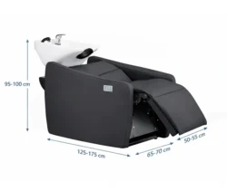 bac à shampoing massant - mobilier de coiffure professionnel - bac de lavage professionnel - équipement salon de coiffure - bac shampoing électrique - fauteuil de coiffure ergonomique - matériel de coiffure haut de gamme - bac à shampoing lumora - massage shiatsu coiffure - agencement salon de coiffure