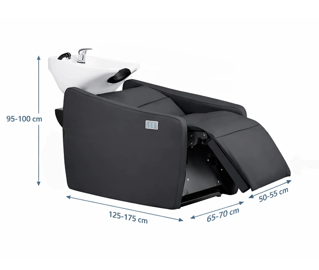 bac à shampoing massant - mobilier de coiffure professionnel - bac de lavage professionnel - équipement salon de coiffure - bac shampoing électrique - fauteuil de coiffure ergonomique - matériel de coiffure haut de gamme - bac à shampoing lumora - massage shiatsu coiffure - agencement salon de coiffure