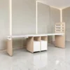 Table de manucure professionnelle - Table onglerie professionnelle -Mobilier esthétique et onglerie - Table manucure avec aspirateur - Table de manucure avec aspirateur intégré -Mobilier bar à ongles professionnel -Table manucure bois et blanc -Poste de manucure modulable - Bureau onglerie avec rangement - Matériel prothésiste ongulaire - Agencement salon de beauté - Mobilier manucure haut de gamme
