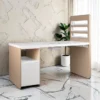 Table de manucure professionnelle - Table onglerie professionnelle -Mobilier esthétique et onglerie - Table manucure avec aspirateur - Table de manucure avec aspirateur intégré -Mobilier bar à ongles professionnel -Table manucure bois et blanc -Poste de manucure modulable - Bureau onglerie avec rangement - Matériel prothésiste ongulaire - Agencement salon de beauté - Mobilier manucure haut de gamme