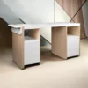 Table de manucure professionnelle - Table onglerie professionnelle -Mobilier esthétique et onglerie - Table manucure avec aspirateur - Table de manucure avec aspirateur intégré -Mobilier bar à ongles professionnel -Table manucure bois et blanc -Poste de manucure modulable - Bureau onglerie avec rangement - Matériel prothésiste ongulaire - Agencement salon de beauté - Mobilier manucure haut de gamme