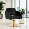 fauteuil de coiffure - mobilier de coiffure professionnel - chaise de coiffure - siège de coiffure - fauteuil de coiffure pour femme - meubles pour salon de coiffure - fauteuil de coiffure hydraulique - fauteuil coiffeur base carrée - fauteuil de coiffure éco-cuir - siège de coiffure design gris