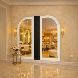 LUMIRA Double (2) Hairdressing Mirror Hairstyling mirror - professional hairdressing furniture - high-end styling station - hairdressing salon equipment - LED haircare mirror - double salon vanity - luxury hairdressing supplies - hairdressing salon layout - backlit styling station