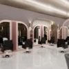 miroir de coiffure - mobilier de coiffure professionnel - poste de coiffage haut de gamme_ - équipement salon de coiffure - miroir coiffure led - coiffeuse double salon_ - matériel de coiffure luxe - agencement salon de coiffure - station de coiffage rétroéclairée
