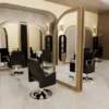 miroir de coiffure - mobilier de coiffure professionnel - poste de coiffage haut de gamme_ - équipement salon de coiffure - miroir coiffure led - coiffeuse double salon_ - matériel de coiffure luxe - agencement salon de coiffure - station de coiffage rétroéclairée