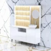 laboratoire de coiffure - mobilier de coiffure professionnel - meuble vasque salon - poste technique coiffure - meuble laboratoire coiffure - station de préparation coloration - meuble rangement salon de coiffure - équipement salon de coiffure - agencement salon de coiffure - meuble de service coiffure