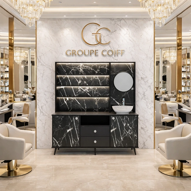 hairdressing laboratory - professional hairdressing furniture - salon washbasin unit - hairdressing technical station - hairdressing laboratory furniture - hair coloring preparation station - hairdressing salon storage unit - hairdressing salon equipment - hairdressing salon interior design - hairdressing service unit