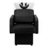 TURYN BLACK (12) Bac à shampooing professionnel - Bac de lavage coiffure - Meuble pour salon de coiffure - Mobilier de coiffure design - Fauteuil de lavage ergonomique - Mobilier de coiffure haut de gamme - meuble pour salon de coiffure - Bac à shampoing doré et noir - Équipement de coiffure professionnel